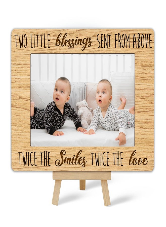 patcate Picture Frames 4x6, Twins Baby Items Gifts Wooden Photo Frame for Mom Babies, Nursery Baby Room Desk Table Shelf Decor with A Easel Stand (A03) - Image 1